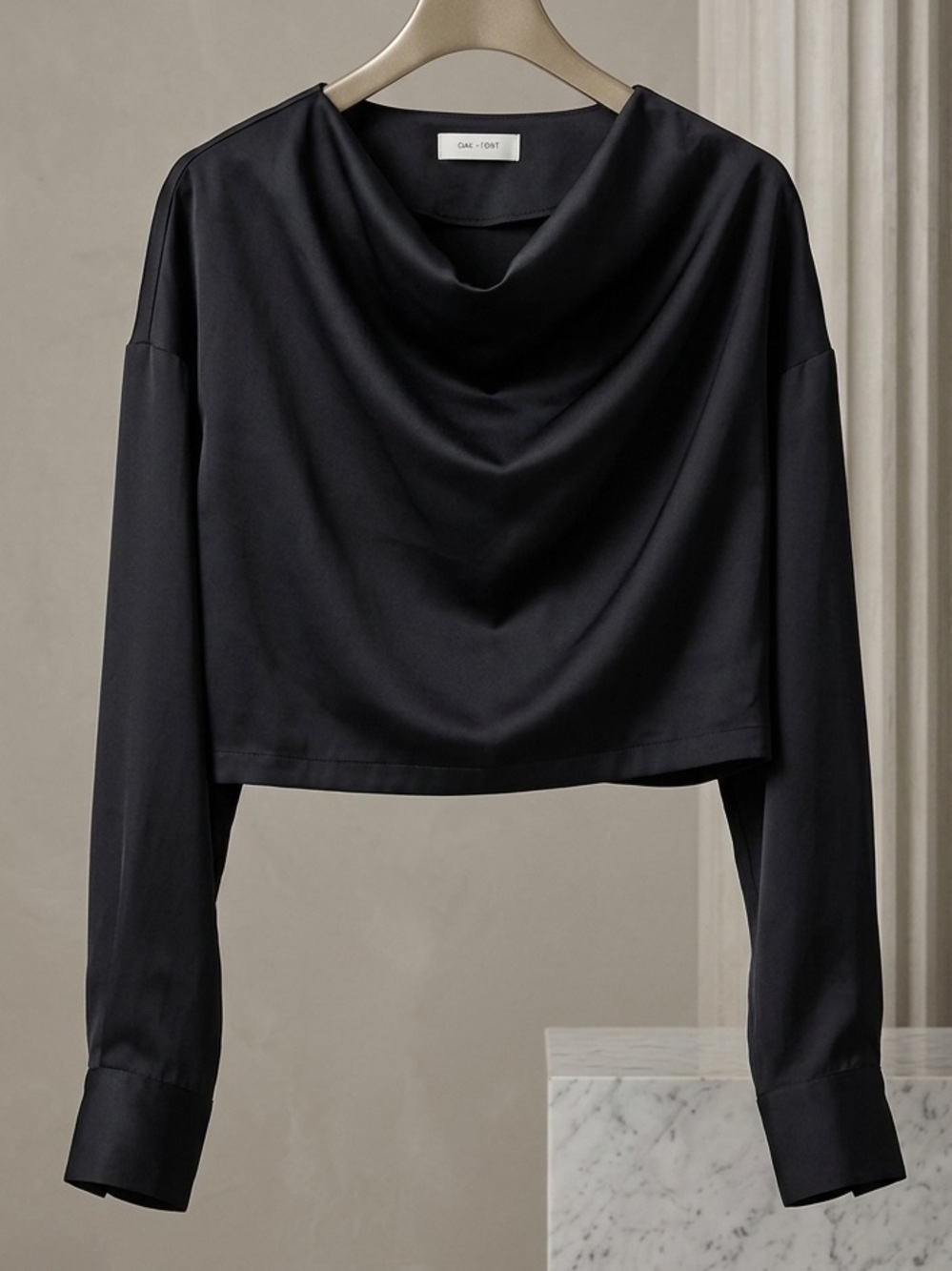 OAK + FORT Black Minimalist Top